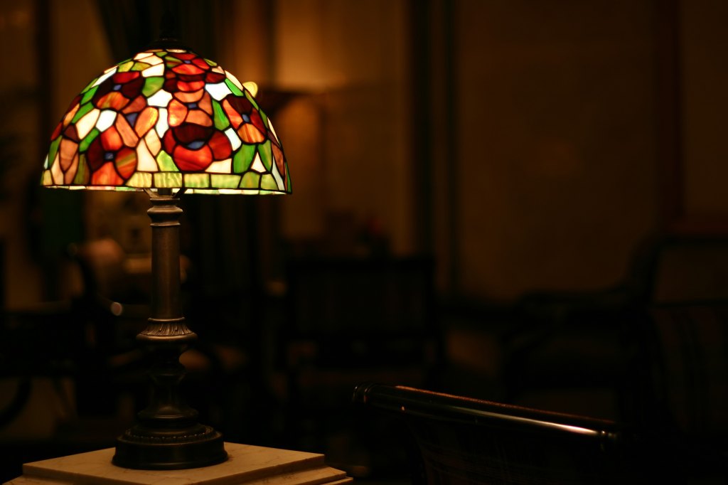 Stained glass antique lamp