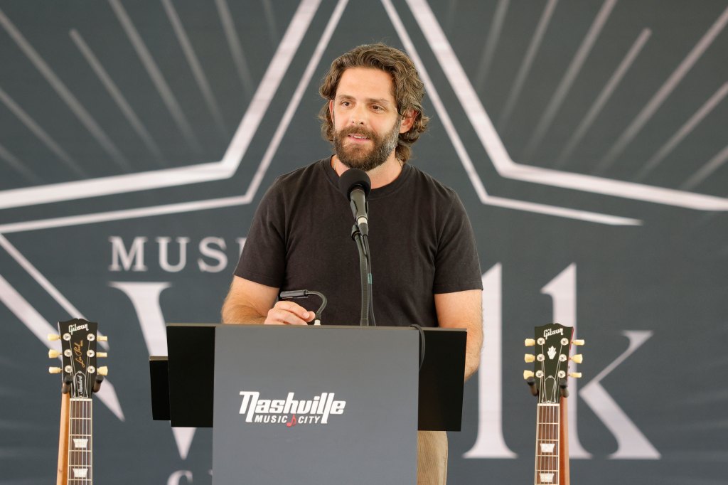 Thomas Rhett speaks onstage during his Music City Walk of Fame induction ceremony
