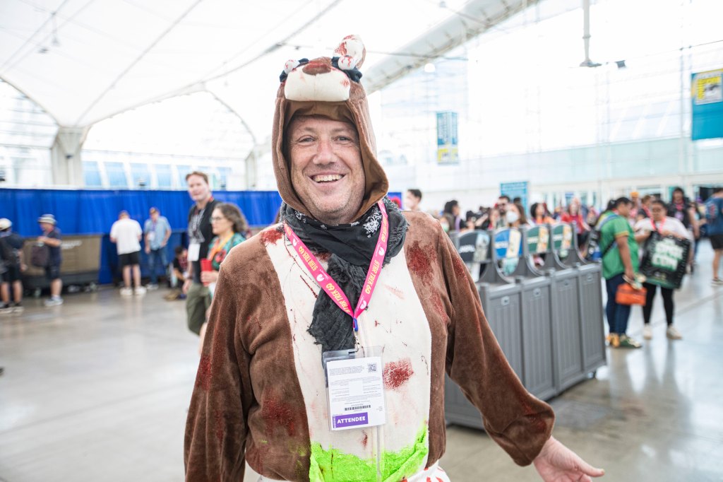 Dungeon Crawler Carl cosplayer Jason Burke as Carl poses during Day 2 of 2026 Comic-Con International on July 24, 2026 in San Diego, California. 