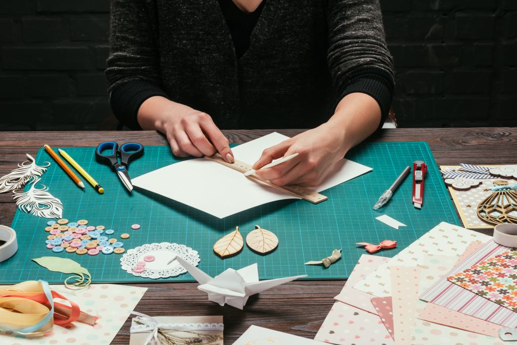 Person scrapbooking
