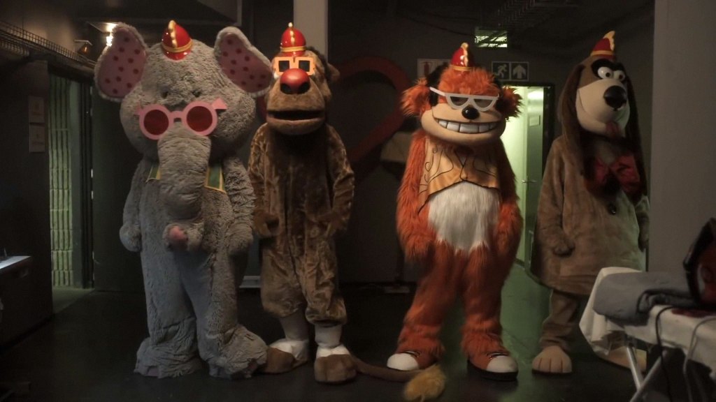 THE BANANA SPLITS MOVIE, from left: Snorky, Drooper, Bingo, Fleegle (all voiced by Eric Bauza), 2019. 