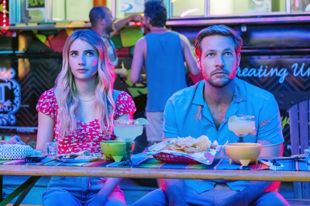 Emma Roberts and Luke Bracey in 'Holidate'