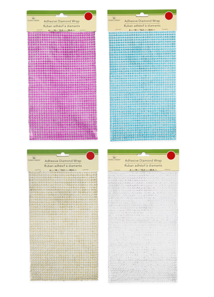 Assortment of Dollar Tree adhesive diamond wrap