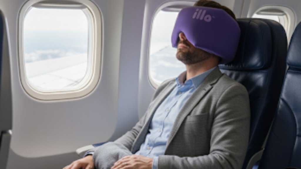 Person wearing the illo wearable sleep companion while resting.