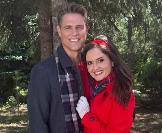 Danica McKellar and Sam Page on the set of 'The Christmas Yes List,' 2026