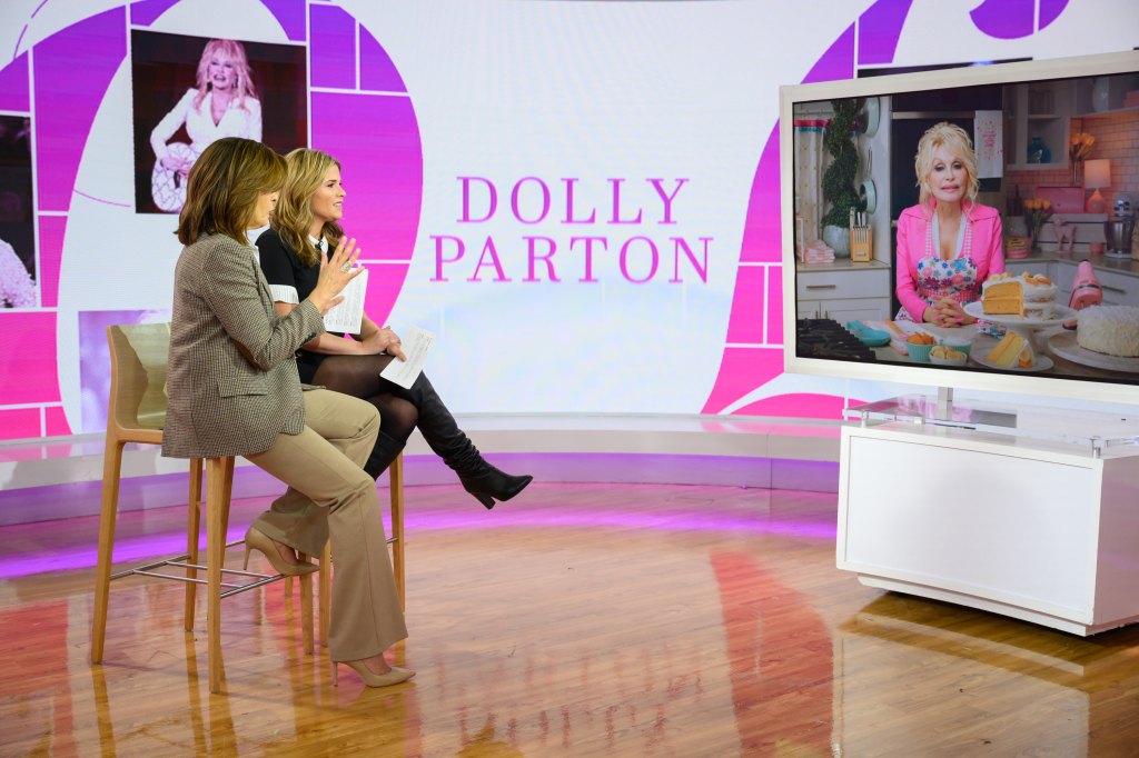 TODAY -- Pictured: Hoda Kotb, Jenna Bush Hager and Dolly Parton on Wednesday January 26, 2022 -- (Photo by: Nathan Congleton/NBC/NBCU Photo Bank via Getty Images)
