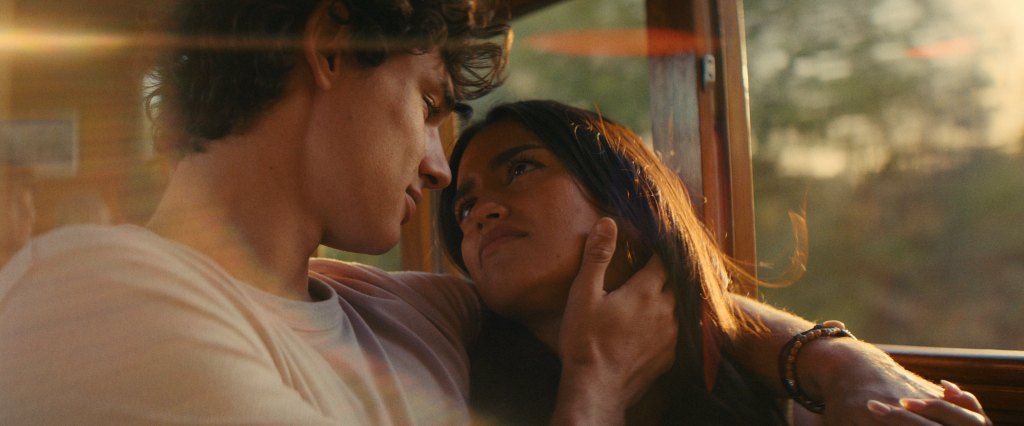 Maia Reficco (Ry) and Fernando Lindez (Julian) in The Last Sunrise, 2026
