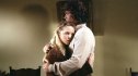 Mary and Pa embrace on the set of LIttle House on the Prairie
