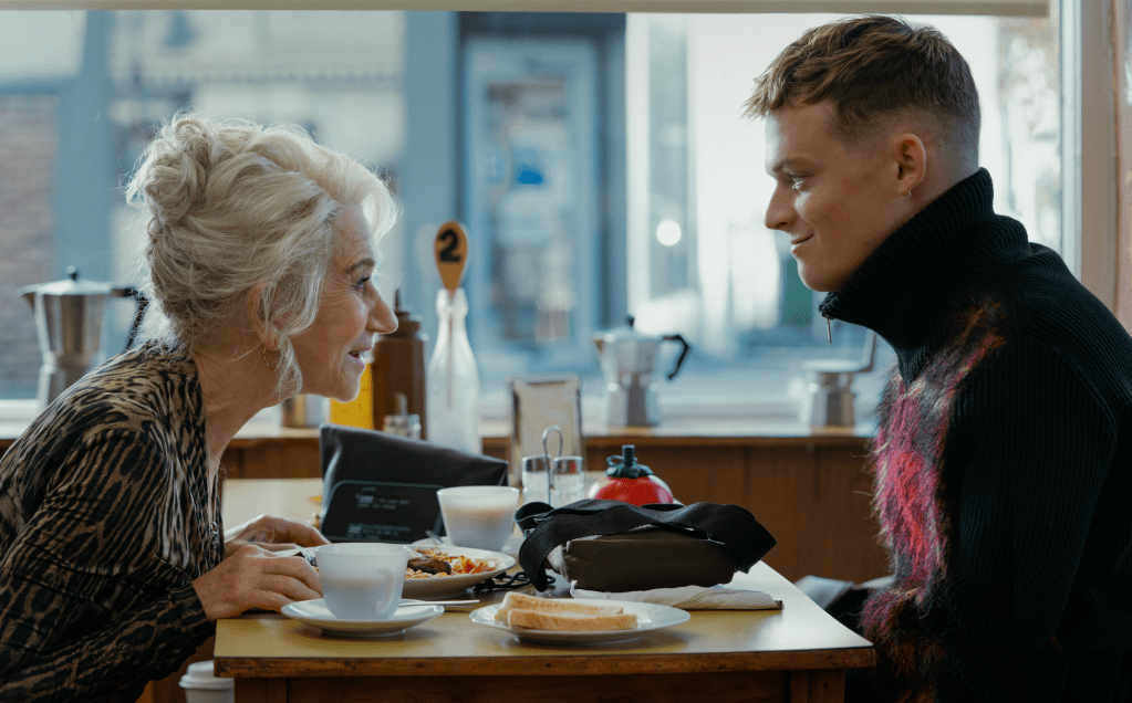 Helen Mirren as Maeve Harrigan and Anson Boon as Eddie Harrigan In MobLand, Season 2, 2026