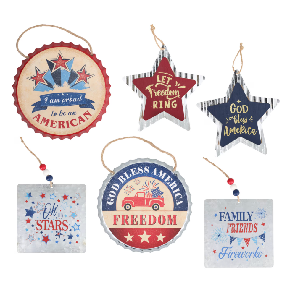 Rustic metal signs with patriotic sayings