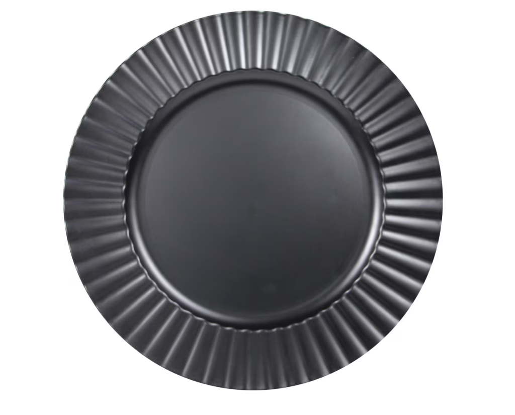 black fluted plate