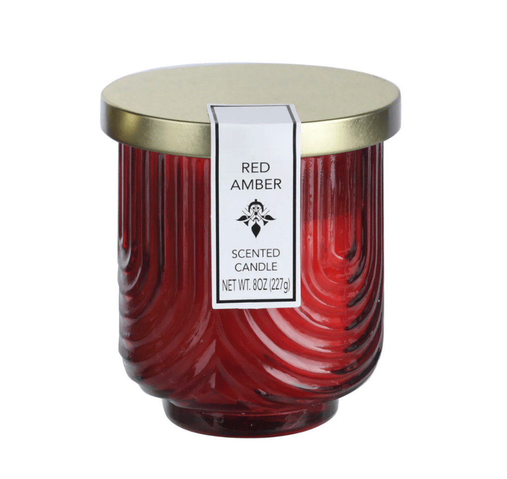 Dollar Tree Red Amber candle