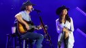 NASHVILLE, TENNESSEE - JUNE 07: EDITORIAL USE ONLY. Riley Green and Hannah McFarland perform onstage during day four of CMA Fest 2026 at Nissan Stadium on June 07, 2026 in Nashville, Tennessee. (Photo by Terry Wyatt/WireImage)