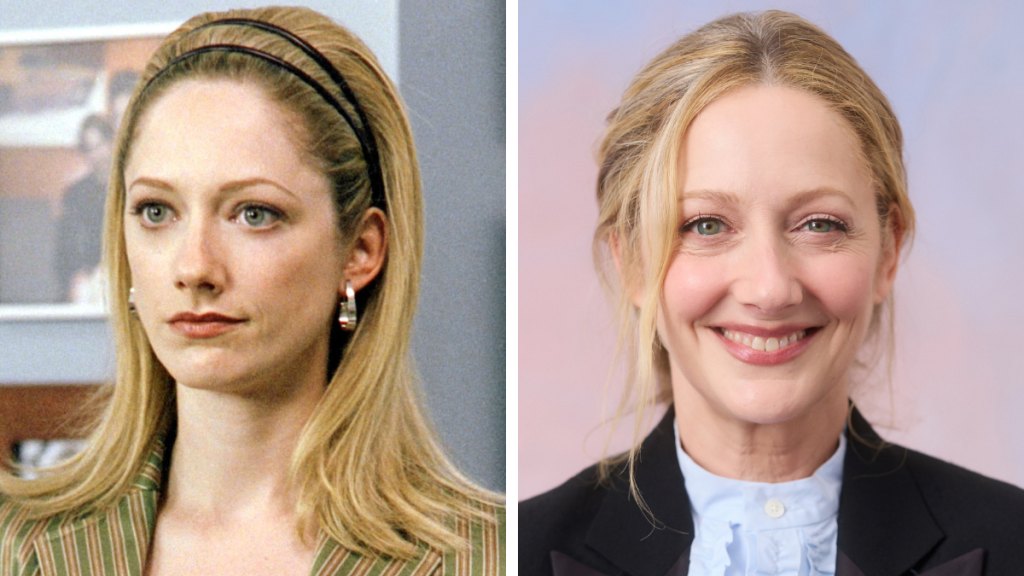 Judy Greer in 2004 and 2026