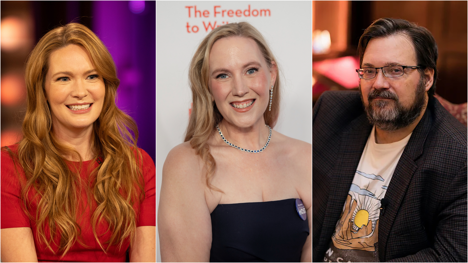 L-R: Sarah J. Maas, Rebecca Yarros and Brandon Sanderson