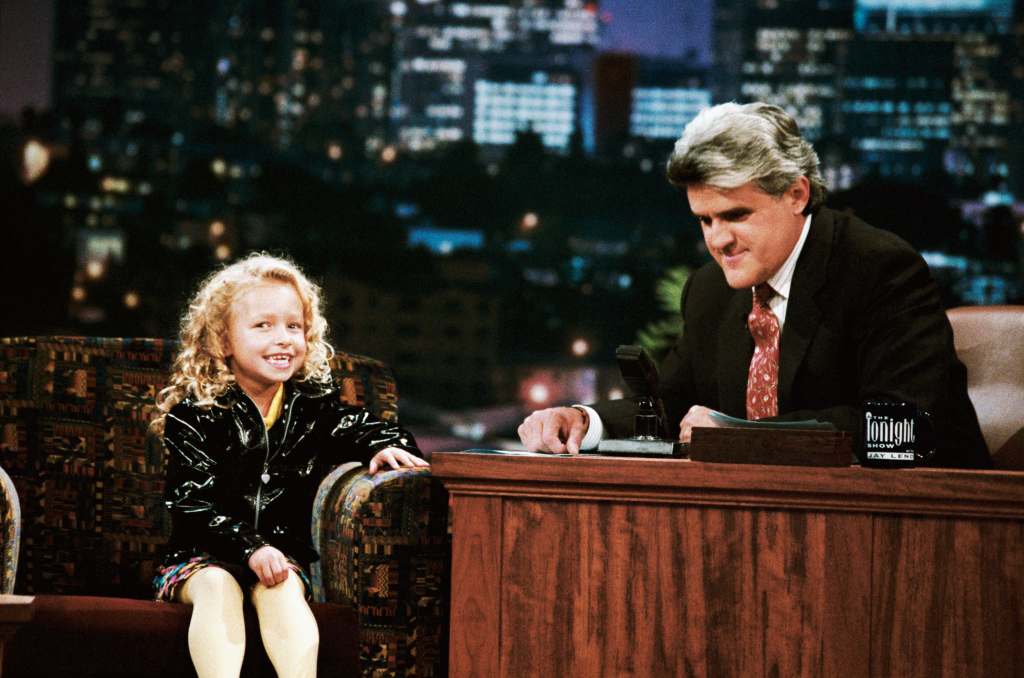 Hayden Panettiere during an interview with host Jay Leno on October 3, 1996 