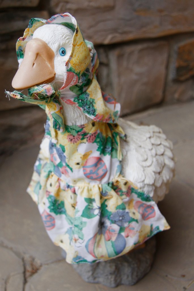 Porch goose statue