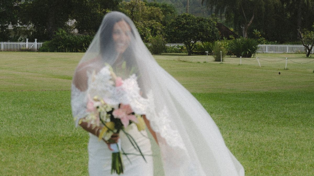 Jayden Utash at her wedding in Princeville, Kauai, Hawaii