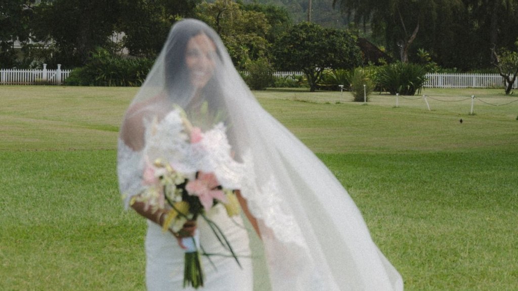 Jayden Utash at her wedding in Princeville, Kauai, Hawaii