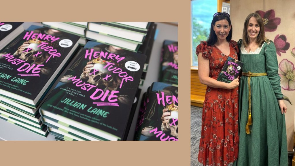Woman's World senior editor Lisa Maxbauer with author Jillian Laine at the launch of her new book 'Henry Tudor Must Die'