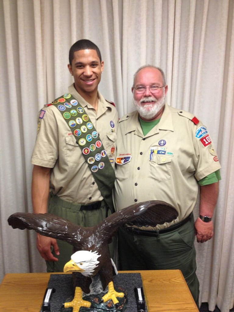 Josh Hart and Scout Troop 1083 Leader