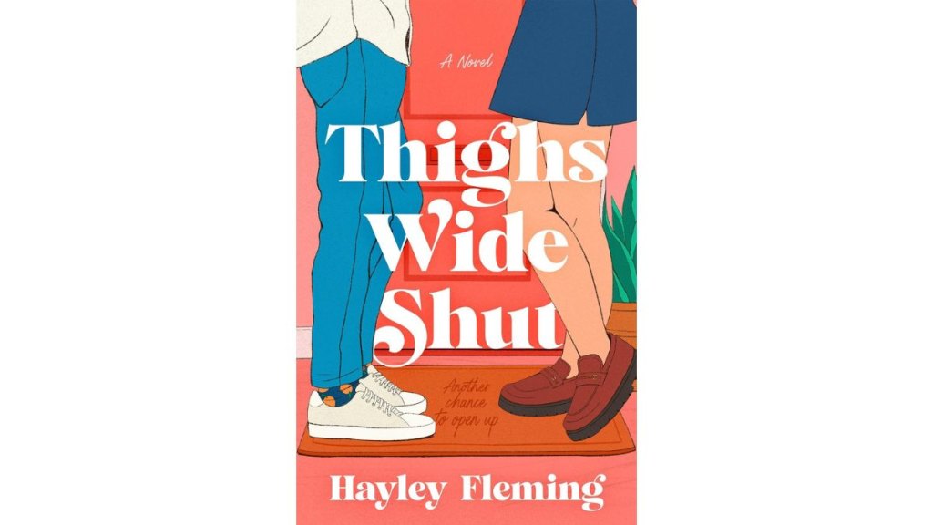 The book cover for the novel 'Thighs Wide Shut' by Hayley Fleming