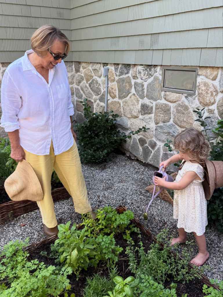 Babs enjoying time with the little ones in her life