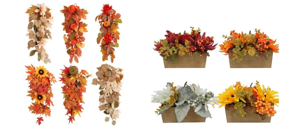 Dollar Tree fall door swag and centerpieces