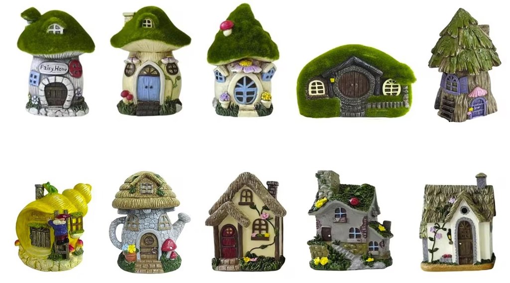 Dollar Tree fairy garden miniature house collection