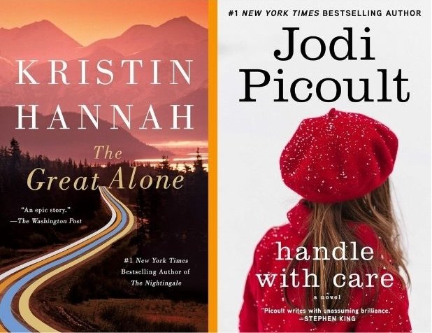 Book jackets of The Great Alone and Handle With Care