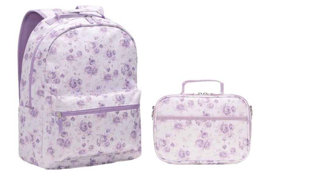 Aldi lavender rose backpack and lunch bag