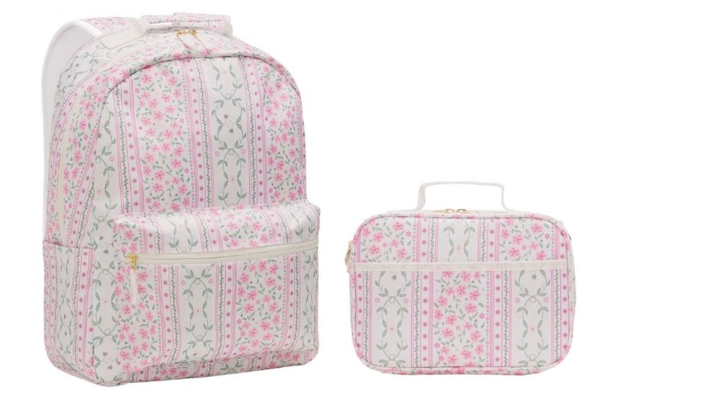 Aldi floral backpack and lunch bag