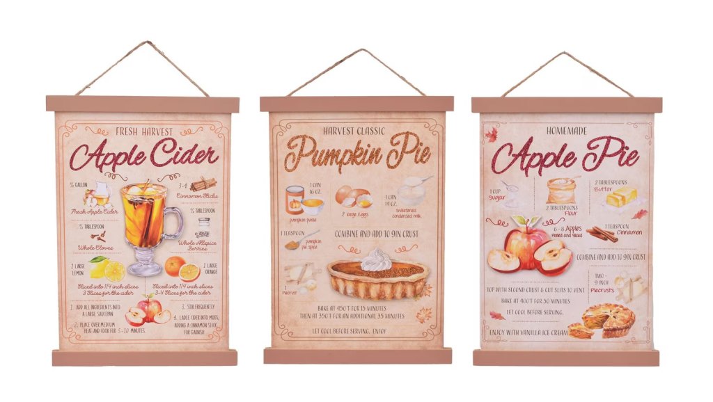 Dollar Tree recipe wall hangings