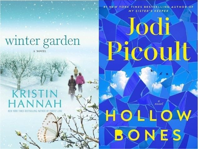 Book jackets of Winter Garden and Hollow Bones