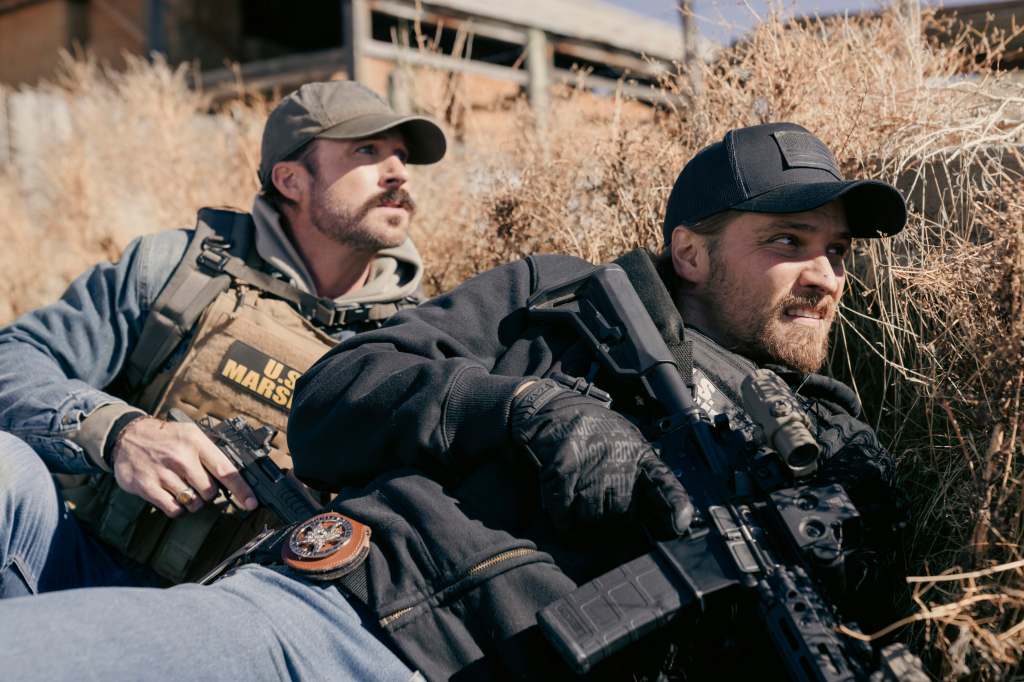 Riley Green as Garrett and Luke Grimes as Kayce Dutton, Marshals Season 1, 2026
