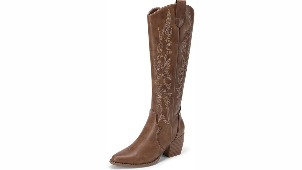 DREAM PAIRS DALLAS Cowboy Knee High Wide-Calf Boots