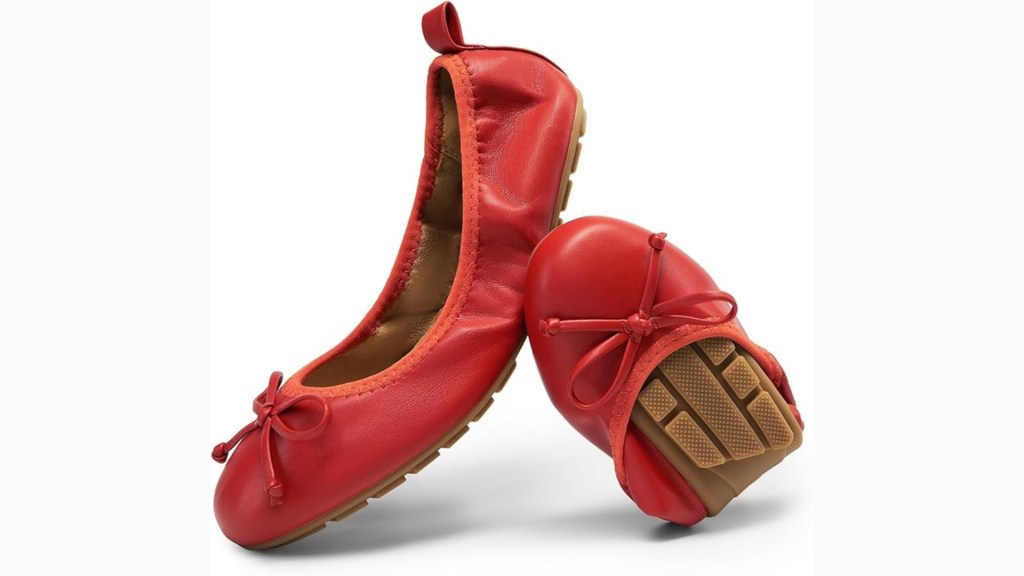 DREAM PAIRS Women's Foldable Bowknot Ballet Flats