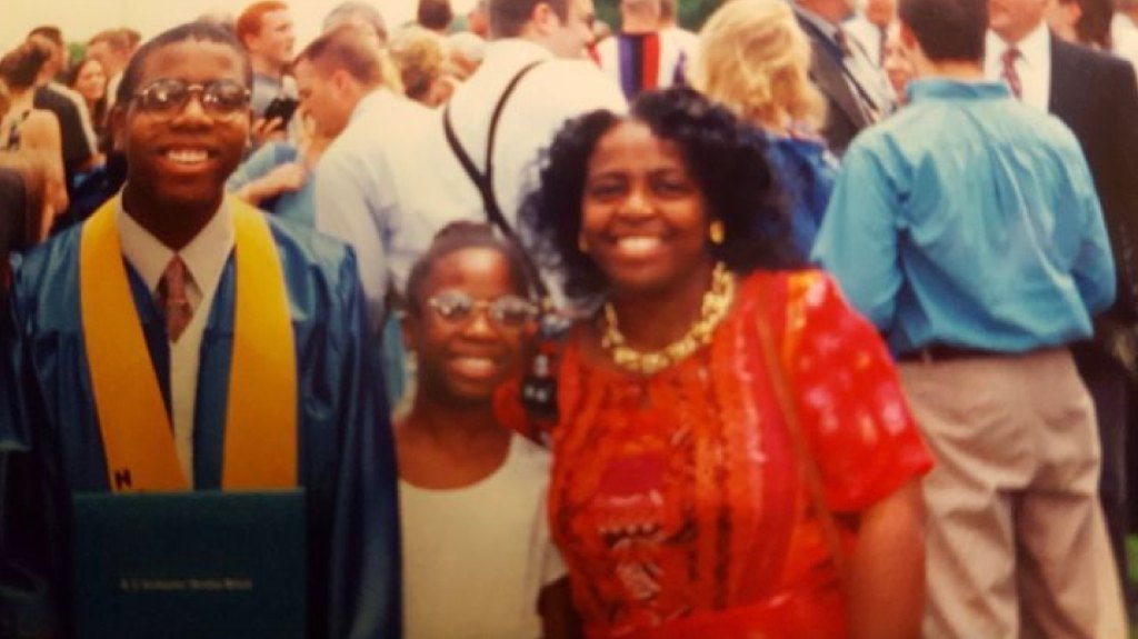 Feylyn, her brother Ferrell and their mother, a year before the surgery changed all of their lives