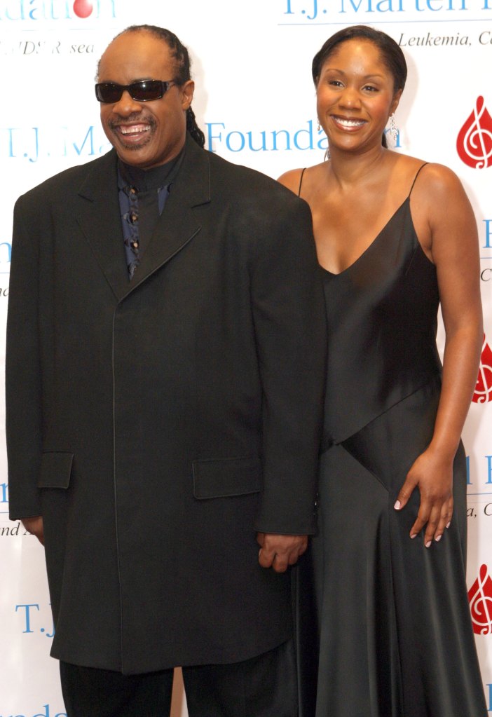 Stevie Wonder and his Daughter Aisha Morris during 29th Annual T.J. Martell Foundation Award Gala at The Hilton Hotel in New York City (2004)