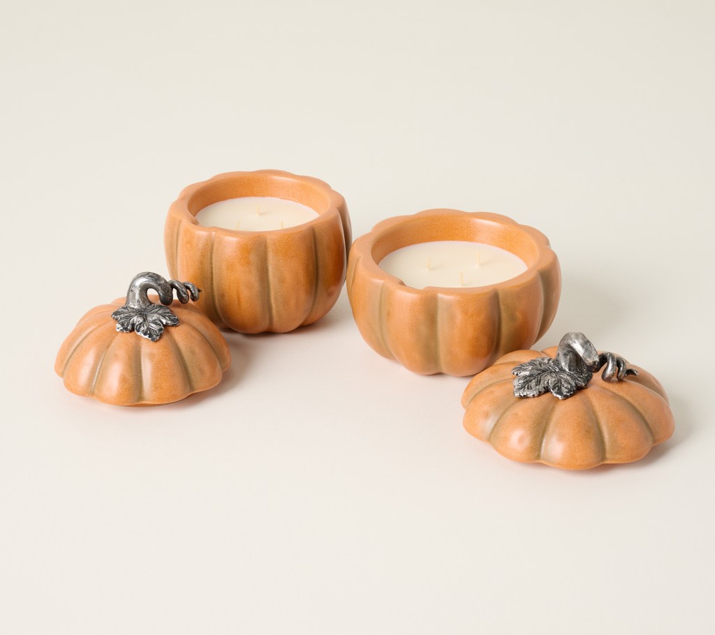 Martha Stewart x Slatkin + Co. Ceramic Pumpkin Candle Set