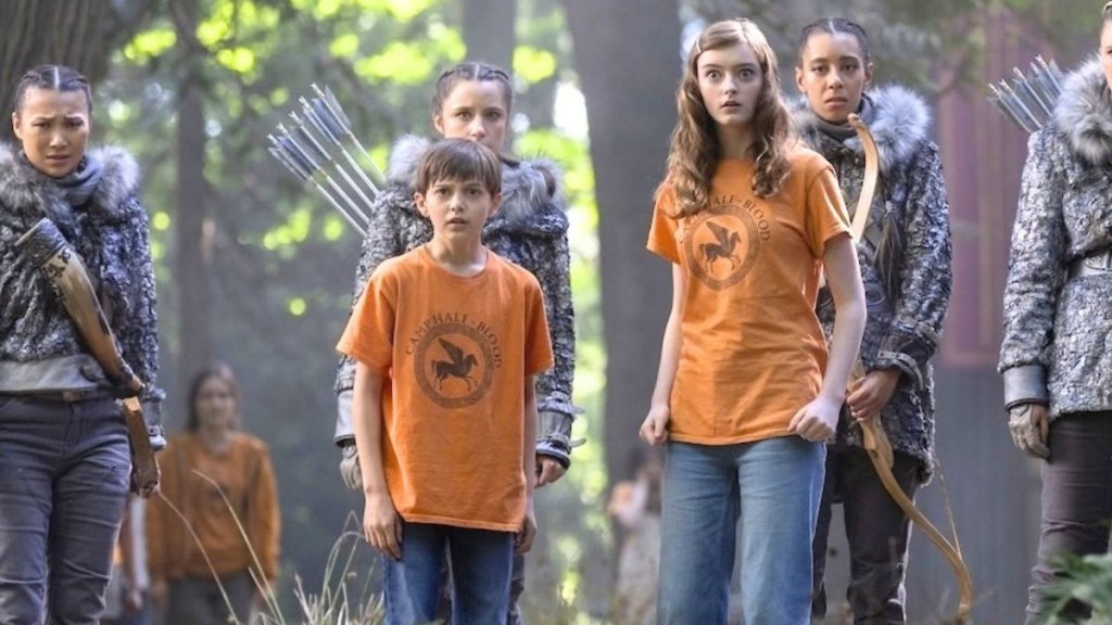 Levi Chrisopulos and Olive Abercrombie in 'Percy Jackson and the Olympians Season 3'