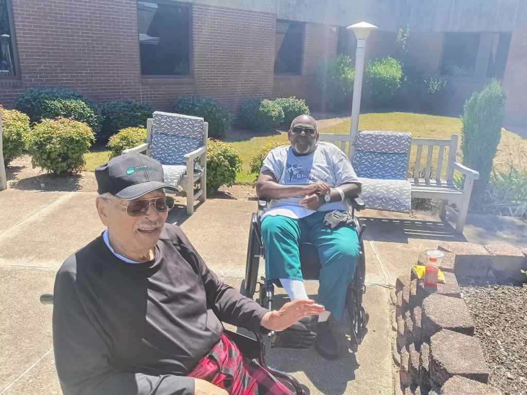 Vets from the VA come out to enjoy a feast on Labor Day weekend
