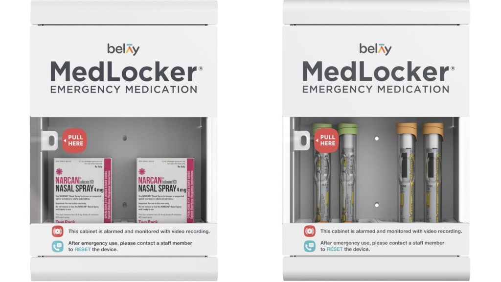 Belay and Tomorrow Lab® collaborated on MedLocker®, a wall-mounted smart station designed to provide secure and rapid access to emergency medications in schools, venues and other public spaces.