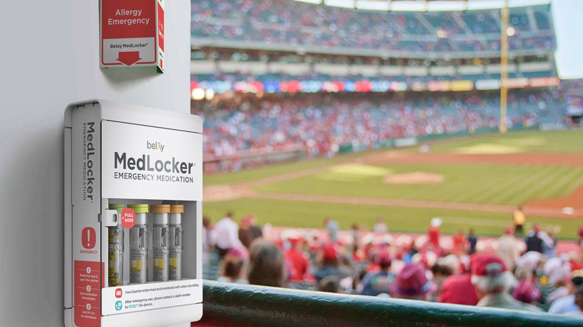 MedLocker® smart emergency medication station designed for fast access in public spaces