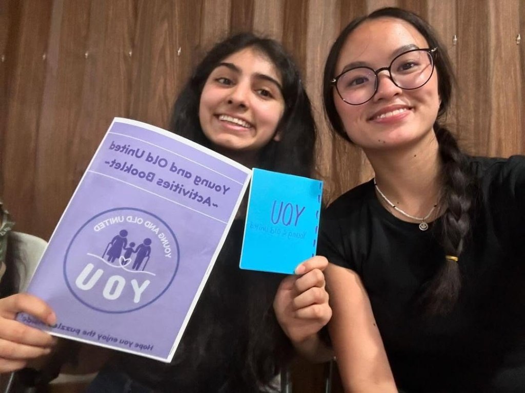“Our seniors still have so much to offer us,” says Jiya (left) with a friend during a visit