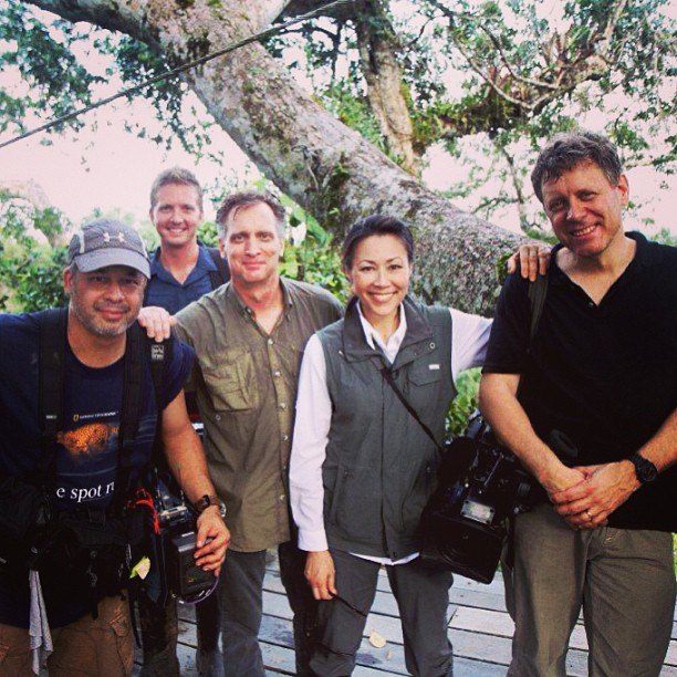 Ann and her crew reporting from the Amazon rainforest (2013)