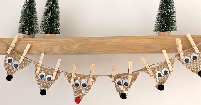 Dollar Tree reindeer garland craft