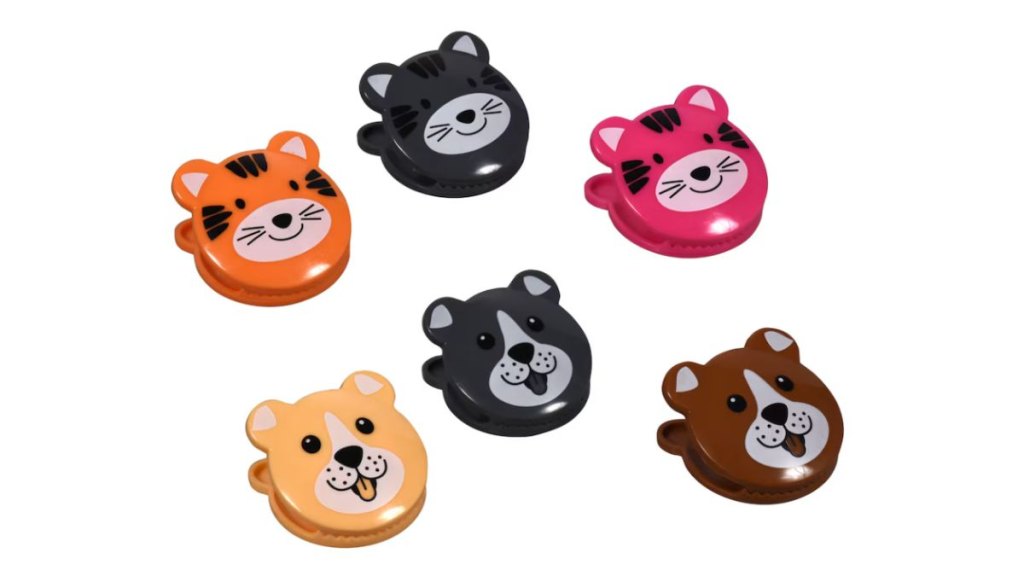 Chip clips with animal faces from Dollar Tree