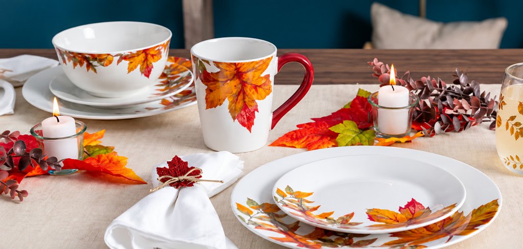 Dollar Tree fall dinnerware