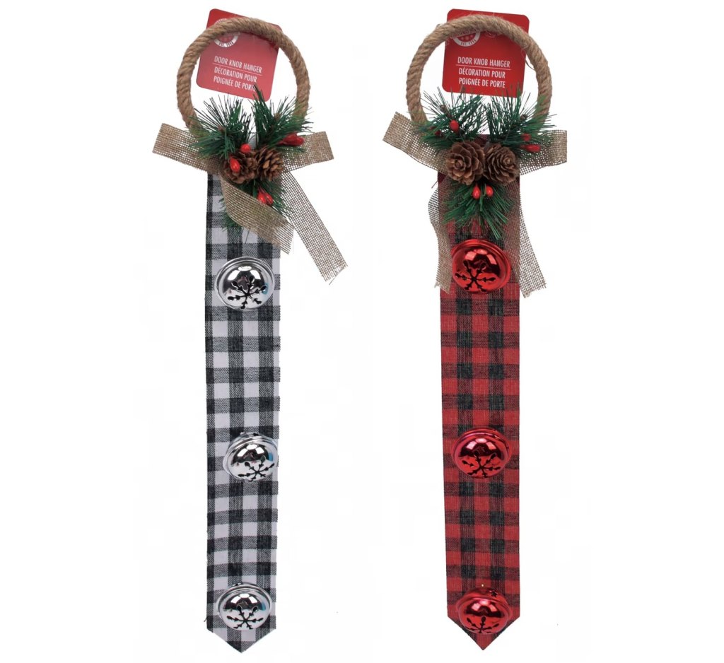 Dollar Tree sleigh bell door knob hangers